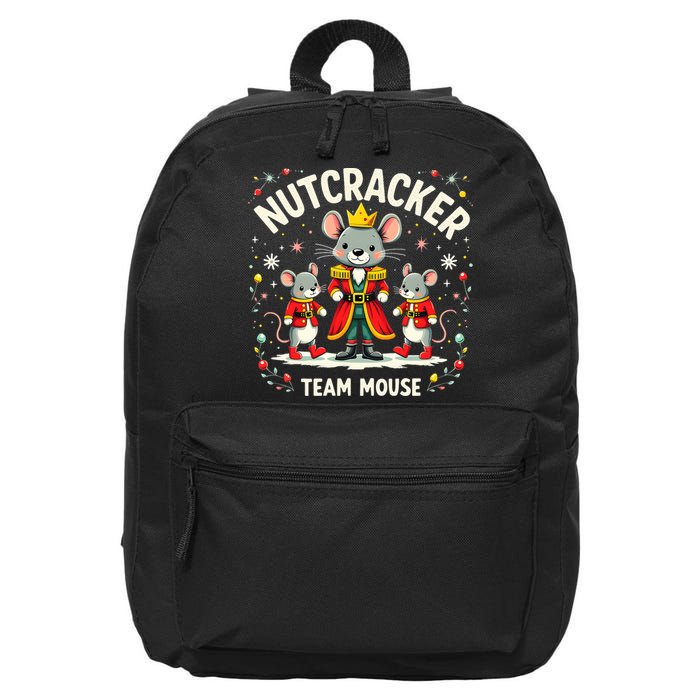 Nutcracker Team Mouse Christmas Ballet Gift Merry Christmas 16 in Basic Backpack