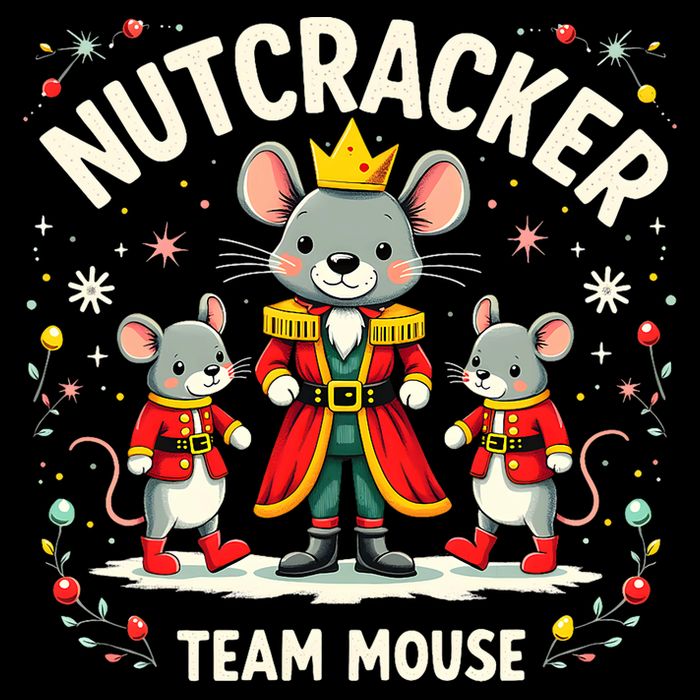 Nutcracker Team Mouse Christmas Ballet Gift Merry Christmas Cropped Pullover Crew