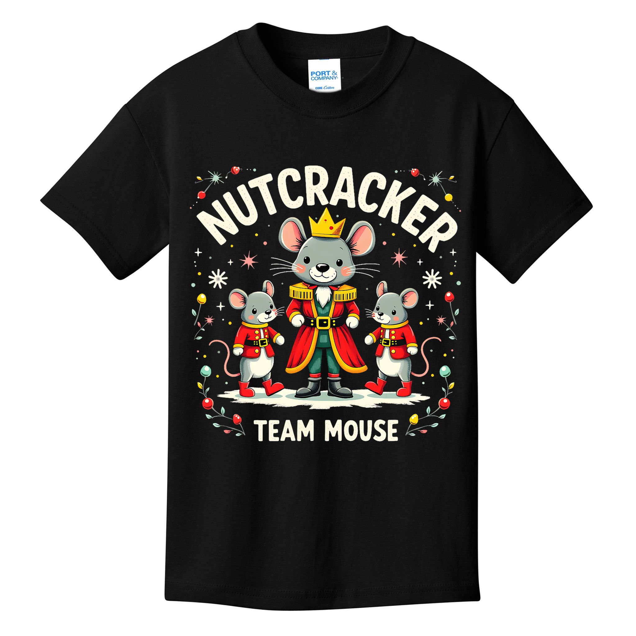 Nutcracker Team Mouse Christmas Ballet Gift Merry Christmas Kids T-Shirt