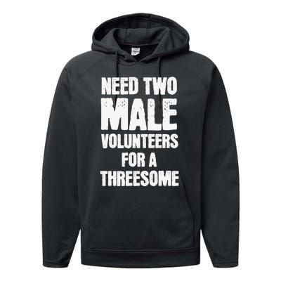 Need Two Male Volunteers For A Threesome Performance Fleece Hoodie