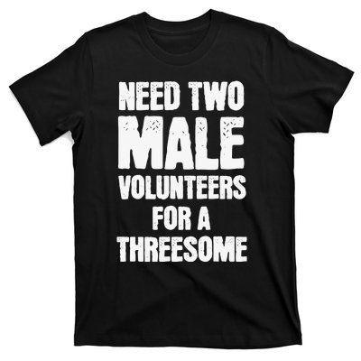 Need Two Male Volunteers For A Threesome T-Shirt