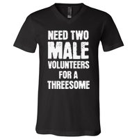 Need Two Male Volunteers For A Threesome V-Neck T-Shirt