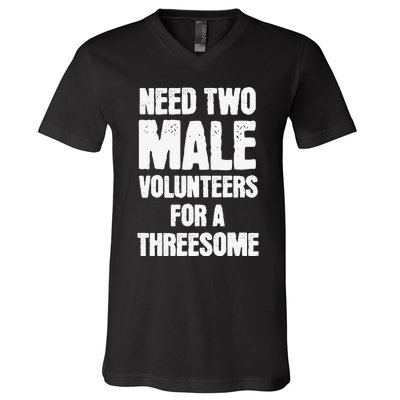 Need Two Male Volunteers For A Threesome V-Neck T-Shirt