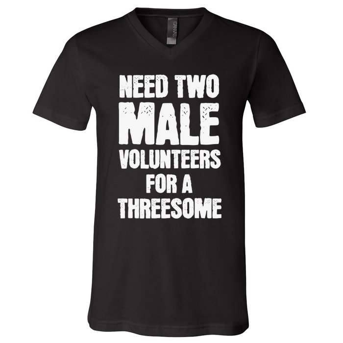 Need Two Male Volunteers For A Threesome V-Neck T-Shirt