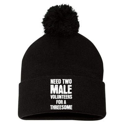 Need Two Male Volunteers For A Threesome Pom Pom 12in Knit Beanie