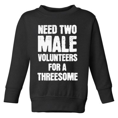 Need Two Male Volunteers For A Threesome Toddler Sweatshirt