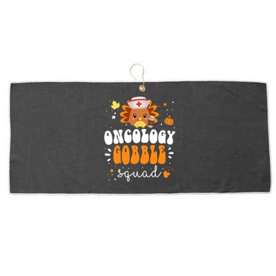 Nurse Turkey Matching Oncology Gobble Squad Thanksgiving Gift Large Microfiber Waffle Golf Towel