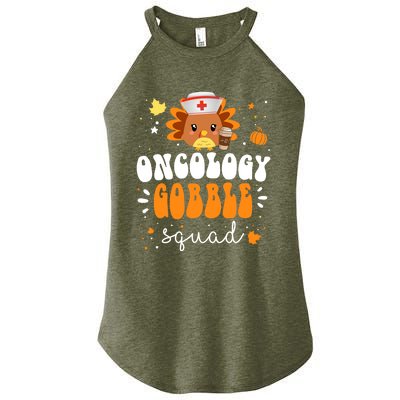 Nurse Turkey Matching Oncology Gobble Squad Thanksgiving Gift Women’s Perfect Tri Rocker Tank