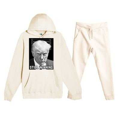 New Trump Mug Shot Still Winning Donald Trump 2024 Premium Hooded Sweatsuit Set