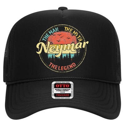 Neymar The Man The Myth The Legend Personalized Name High Crown Mesh Back Trucker Hat