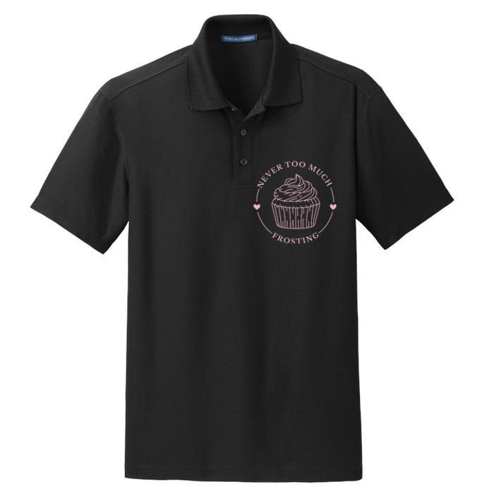 Never Too Much Frosting Cupcake Baker Dry Zone Grid Polo