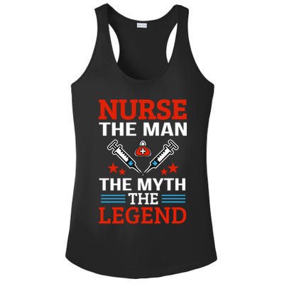 Nurse The Man The Myth The Legend Ladies PosiCharge Competitor Racerback Tank