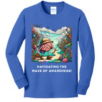 Navigating The Maze Of Awareness Brain Health Adventure Gift Kids Long Sleeve Shirt