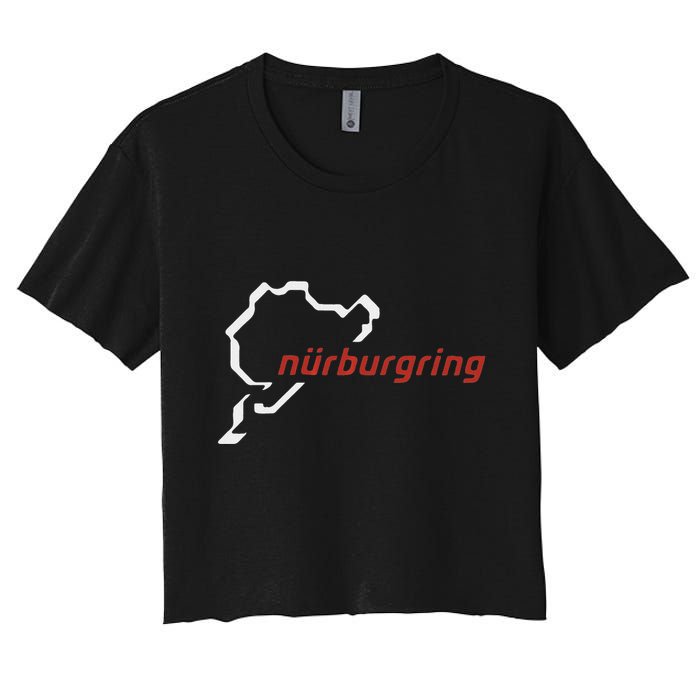 Nurburgring Track Map Graphic Hoody Women's Crop Top Tee