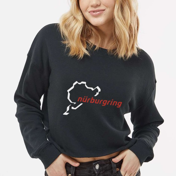 Nurburgring Track Map Graphic Hoody Cropped Pullover Crew