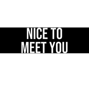 Nice To Meet You Bumper Sticker