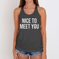 Nice To Meet You Women's Knotted Racerback Tank