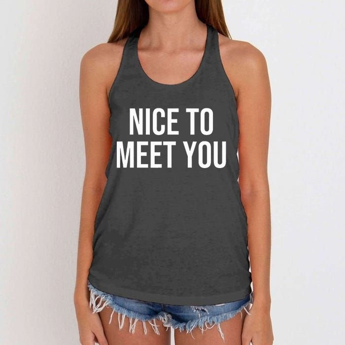 Nice To Meet You Women's Knotted Racerback Tank