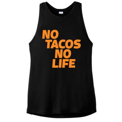 No Tacos No Life Ladies PosiCharge Tri-Blend Wicking Tank