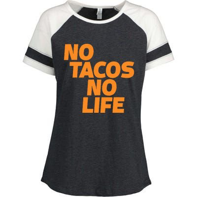 No Tacos No Life Enza Ladies Jersey Colorblock Tee