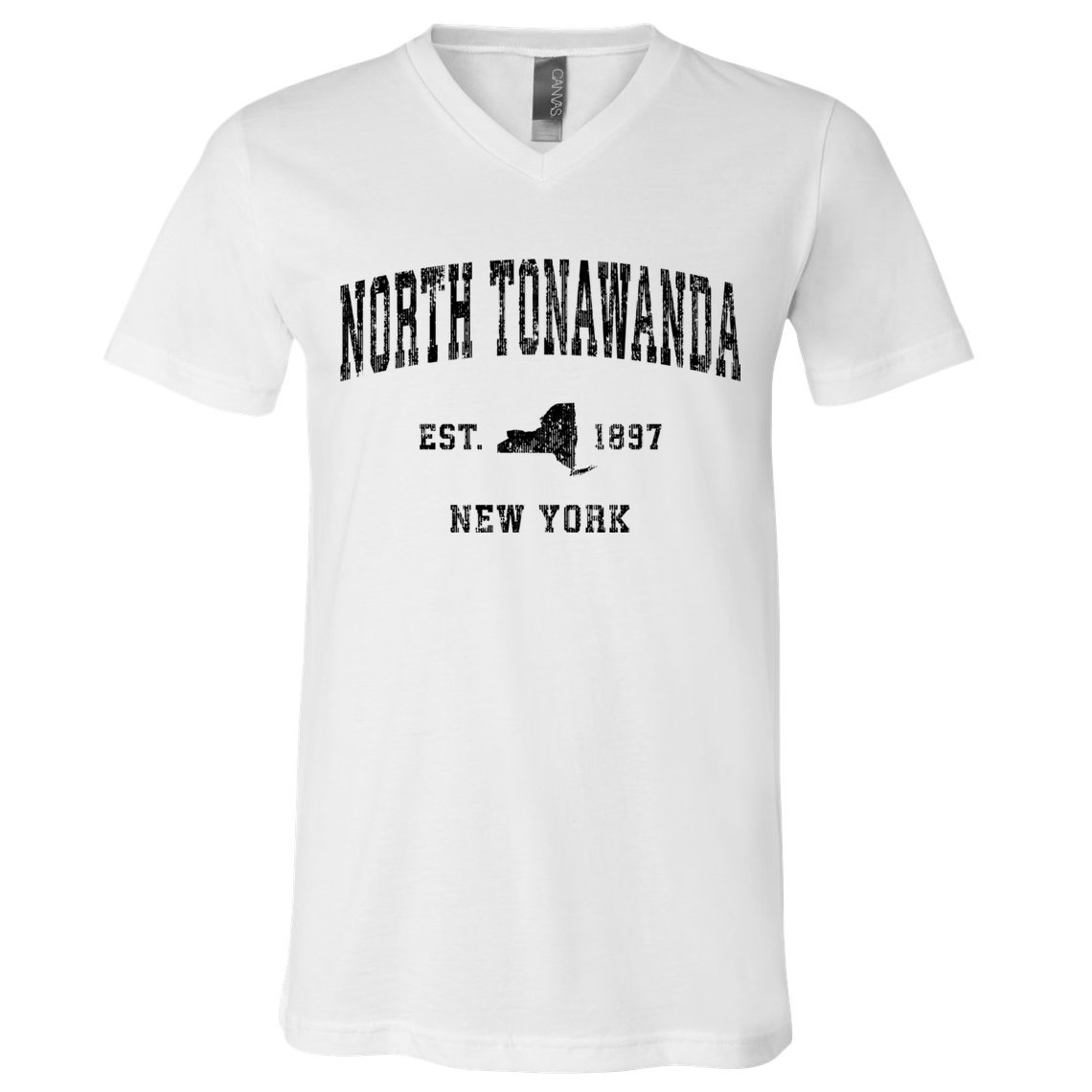 North Tonawanda New York Ny Vintage Established Athletic Sports Design V-Neck T-Shirt