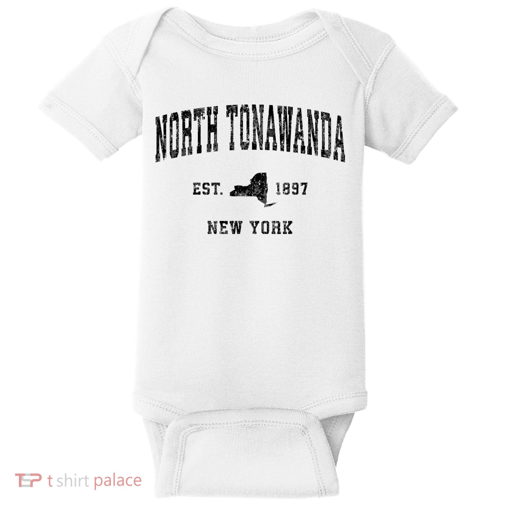 North Tonawanda New York Ny Vintage Established Athletic Sports Design Baby Bodysuit