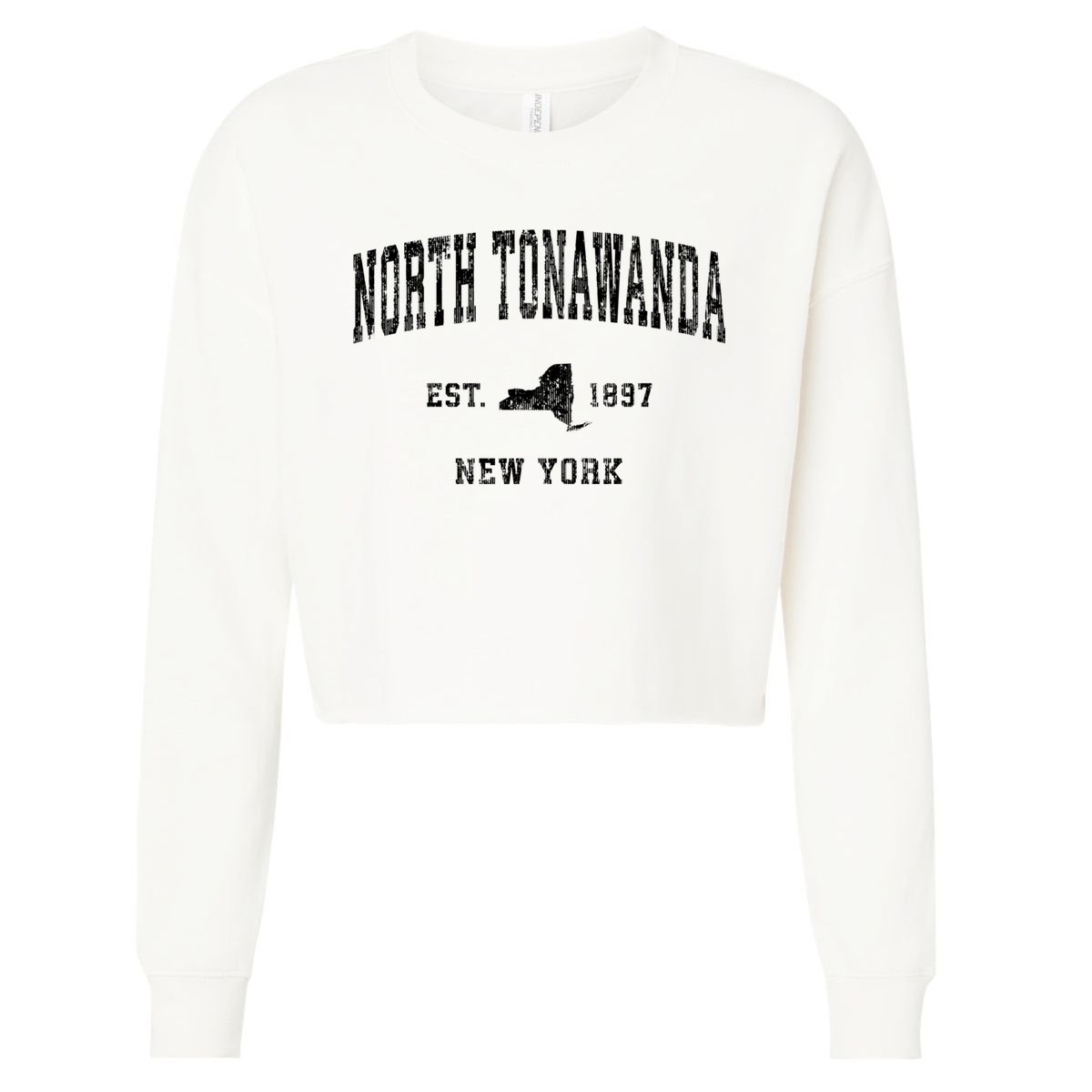 North Tonawanda New York Ny Vintage Established Athletic Sports Design Cropped Pullover Crew