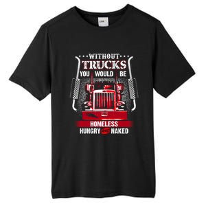 No Trucks No Food Funny Truckers Trucking Gift Tall Fusion ChromaSoft Performance T-Shirt