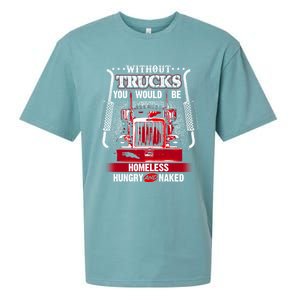 No Trucks No Food Funny Truckers Trucking Gift Sueded Cloud Jersey T-Shirt