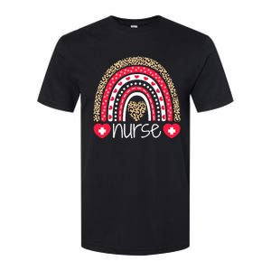 Nurse Tee Nurses Week Rainbow Leopard School Nurse Day Softstyle CVC T-Shirt