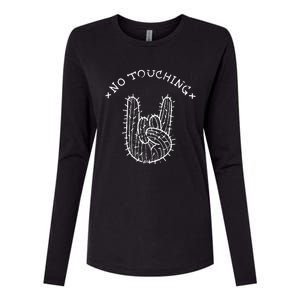 No Touching Womens Cotton Relaxed Long Sleeve T-Shirt