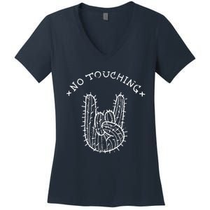 No Touching Women's V-Neck T-Shirt