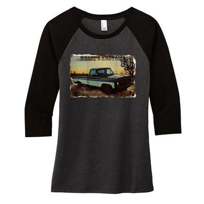 Nessy Truck Women's Tri-Blend 3/4-Sleeve Raglan Shirt