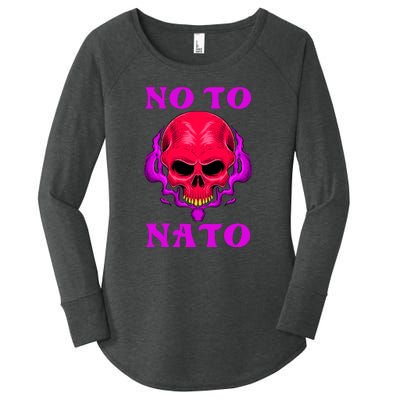 No To NATO Anti War Peace Ukraine Women's Perfect Tri Tunic Long Sleeve Shirt