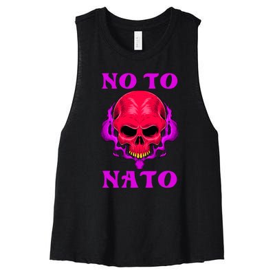 No To NATO Anti War Peace Ukraine Women's Racerback Cropped Tank