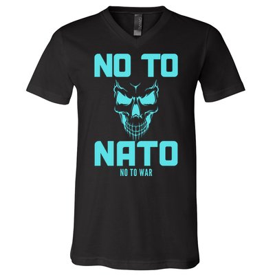 No To NATO Anti War Peace Ukraine V-Neck T-Shirt