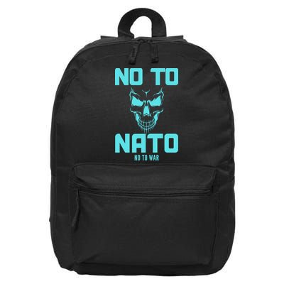 No To NATO Anti War Peace Ukraine 16 in Basic Backpack