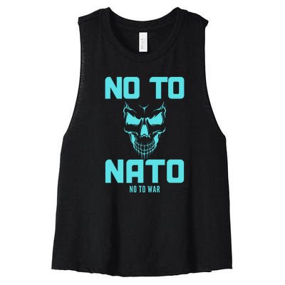 No To NATO Anti War Peace Ukraine Women's Racerback Cropped Tank