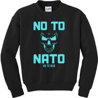 No To NATO Anti War Peace Ukraine Kids Sweatshirt