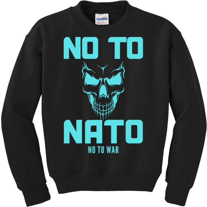 No To NATO Anti War Peace Ukraine Kids Sweatshirt