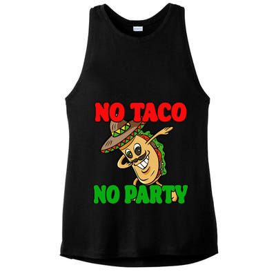 No Taco No Party Fiesta Funny Ladies PosiCharge Tri-Blend Wicking Tank