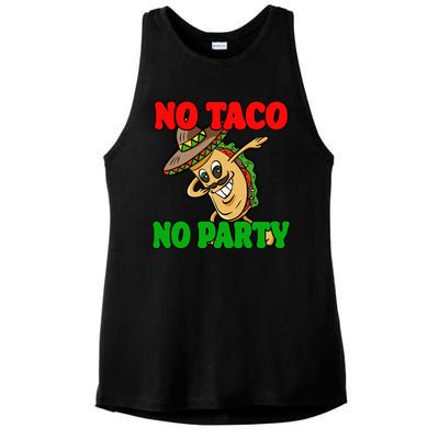 No Taco No Party Fiesta Funny Ladies PosiCharge Tri-Blend Wicking Tank