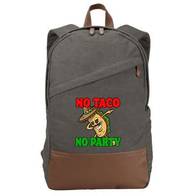 No Taco No Party Fiesta Funny Cotton Canvas Backpack