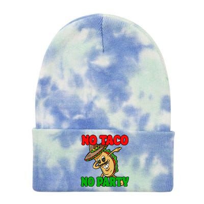 No Taco No Party Fiesta Funny Tie Dye 12in Knit Beanie