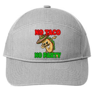 No Taco No Party Fiesta Funny 7-Panel Snapback Hat