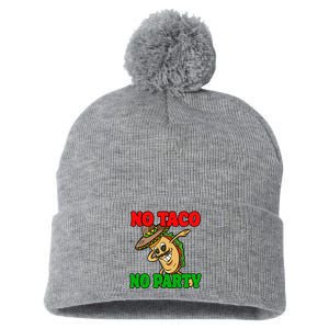 No Taco No Party Fiesta Funny Pom Pom 12in Knit Beanie