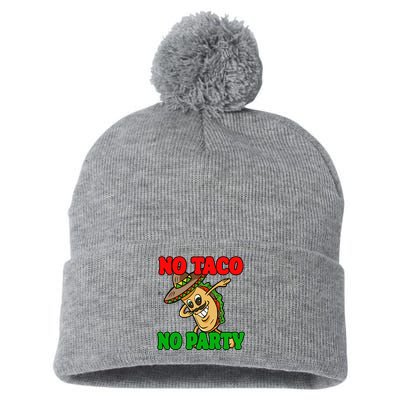 No Taco No Party Fiesta Funny Pom Pom 12in Knit Beanie