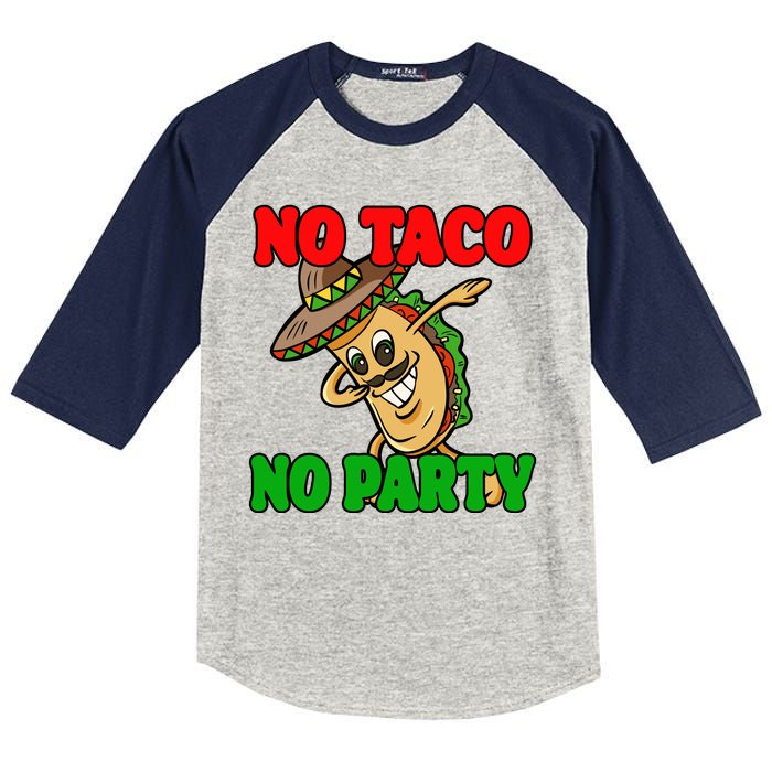 No Taco No Party Fiesta Funny Kids Colorblock Raglan Jersey