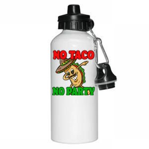 No Taco No Party Fiesta Funny Aluminum Water Bottle