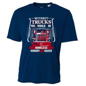 NO TRUCKS NO FOOD Funny Truckers Trucking Cooling Performance Crew T-Shirt